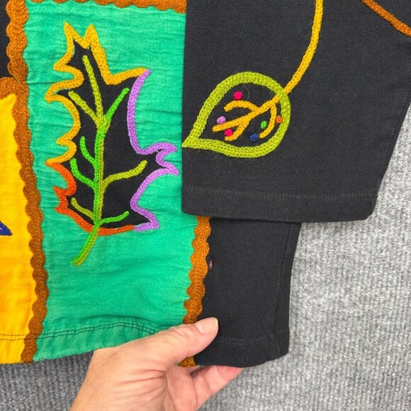 Michael Simon Lite Fall Festival Leaf Cardigan Embroidered Art to Wear Size XL - Picture 11 of 11